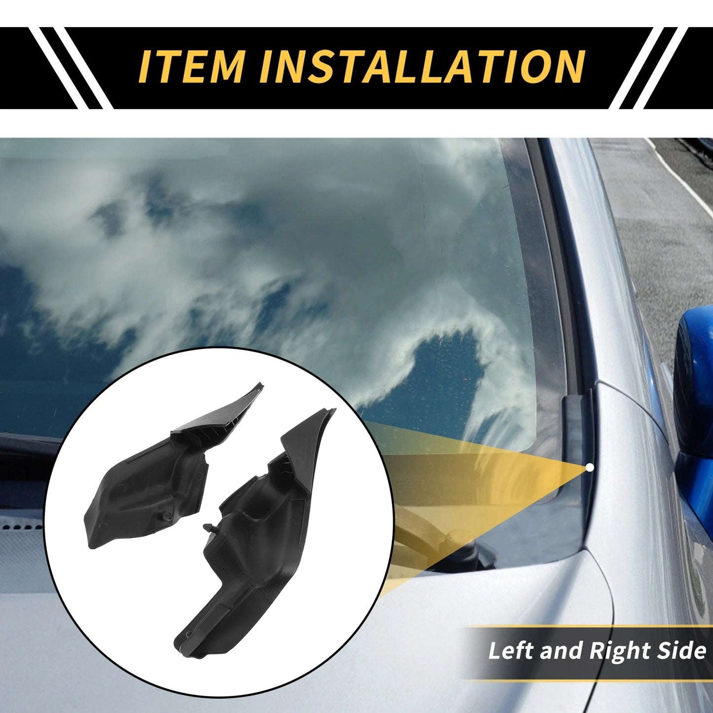 Pair Front Windshield Wiper Cowl Cover for Toyota Tundra (2014–2021) No.538670C040