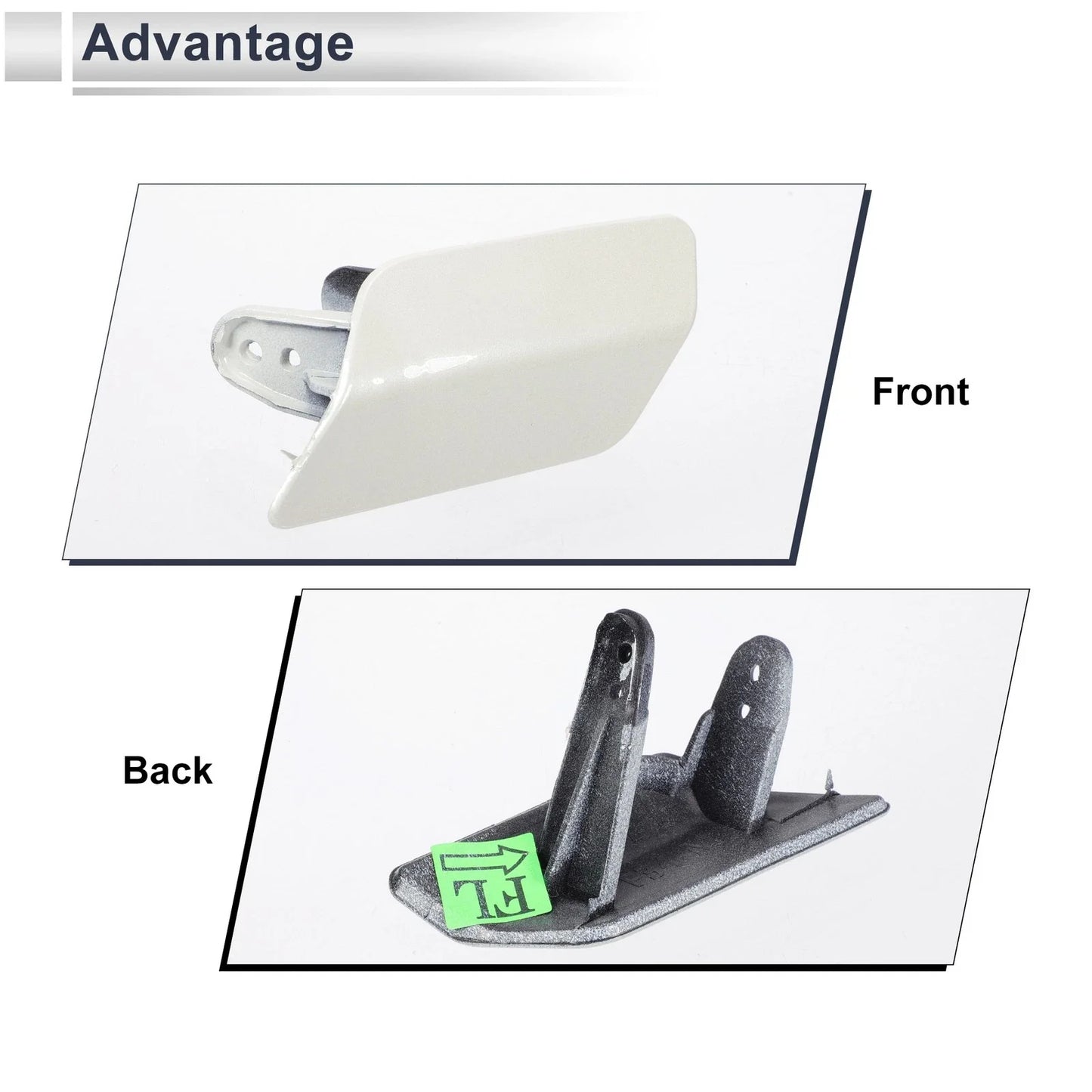 Front Left Bumper Headlight Washer Nozzle Cover Cap for BMW 3 Series White