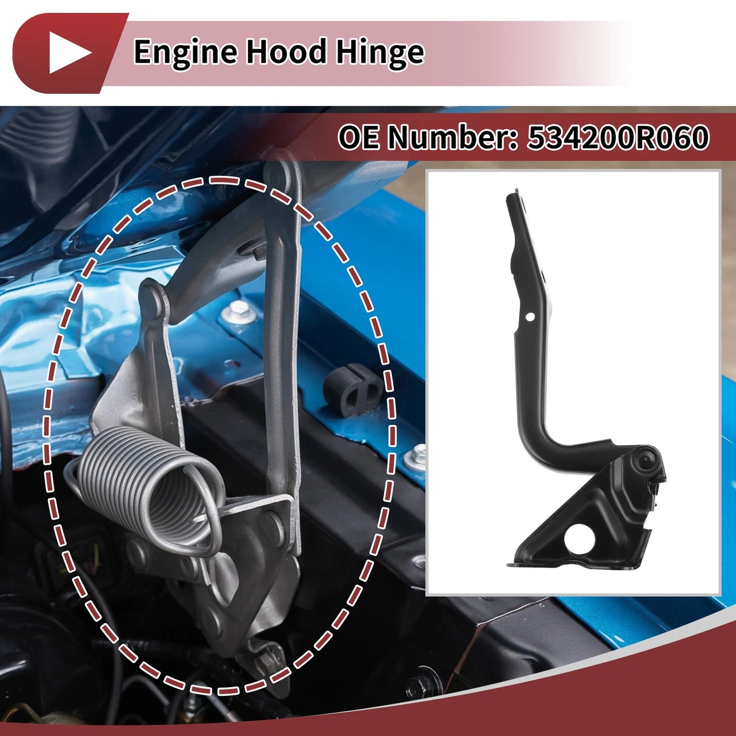 Hood Hinge for Toyota RAV4 (2009–2013) Left Side