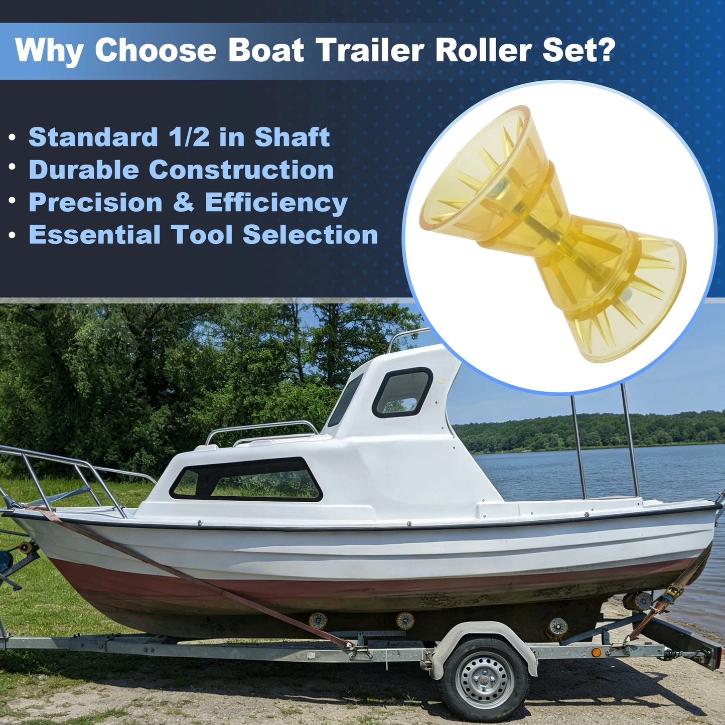 4" Boat Bow Trailer Roller with End Bells