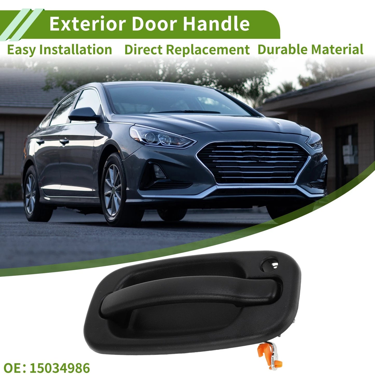 Exterior Door Handle for Chevrolet GMC (2010–2015) Black Front Right No.15034986