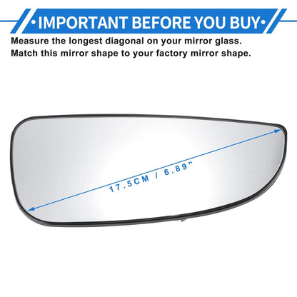 Heated Right Passenger Side Lower Mirror Glass for Dodge