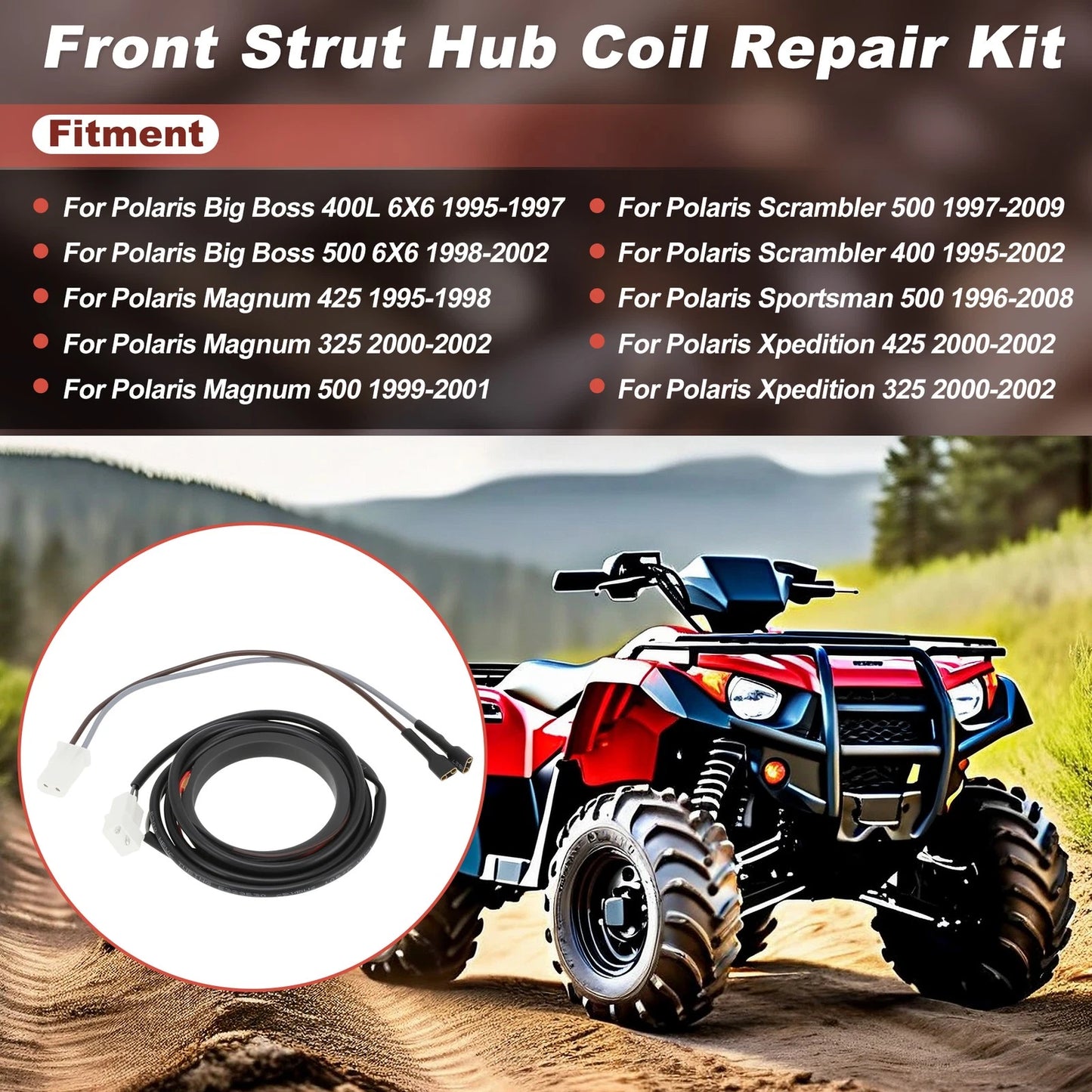 Hub Coil Repair Kit 2201313 for Polaris Scrambler 500/400 Sportsman 500 (1996–2009)