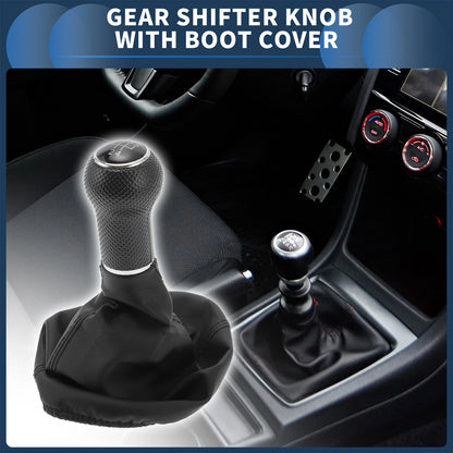 5 Speed Gear Shifter Knob with Cover for VW Golf II (1983–1992) Black Faux Leather