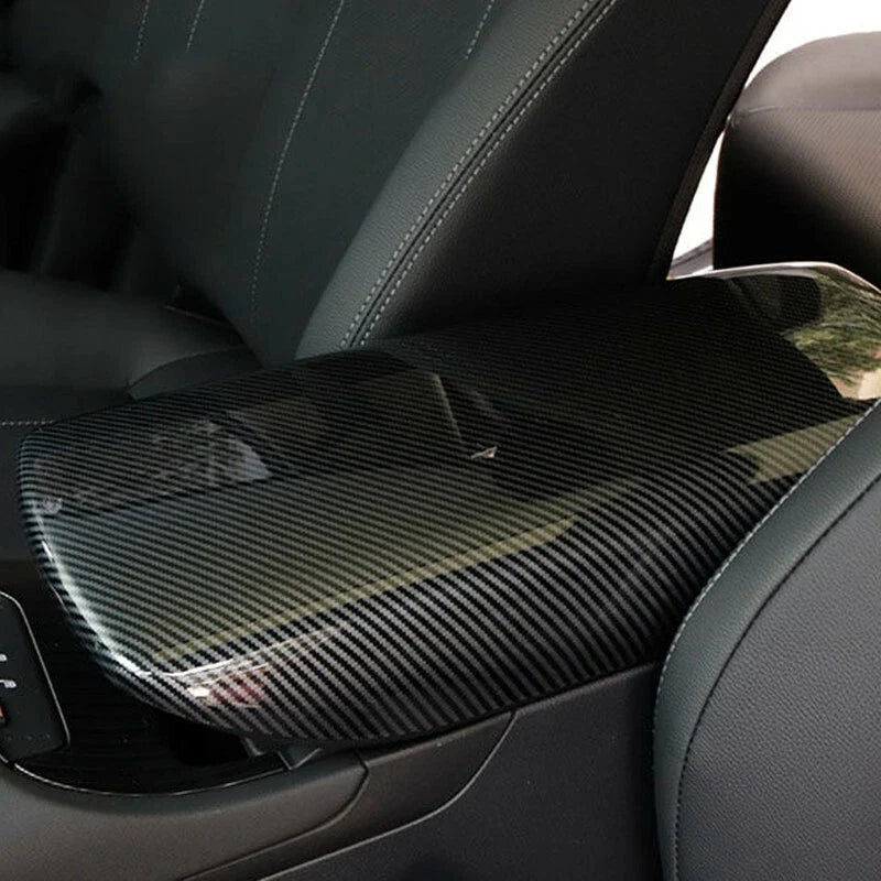 Carbon Fiber Console Armrest Box Cover Trim for Toyota Venza (2021–2022)