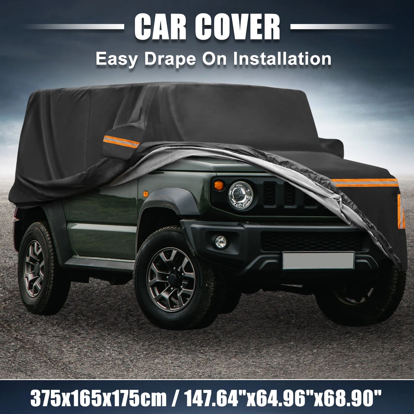 Set of 1 Car Cover for Suzuki Jimny (2018–2023) Waterproof Outdoor Black