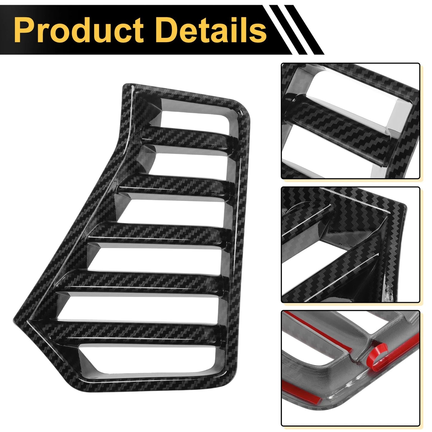 Front Left Right Headlight Trim Bezel for Toyota Tacoma (2024–2026) Carbon Fiber Black
