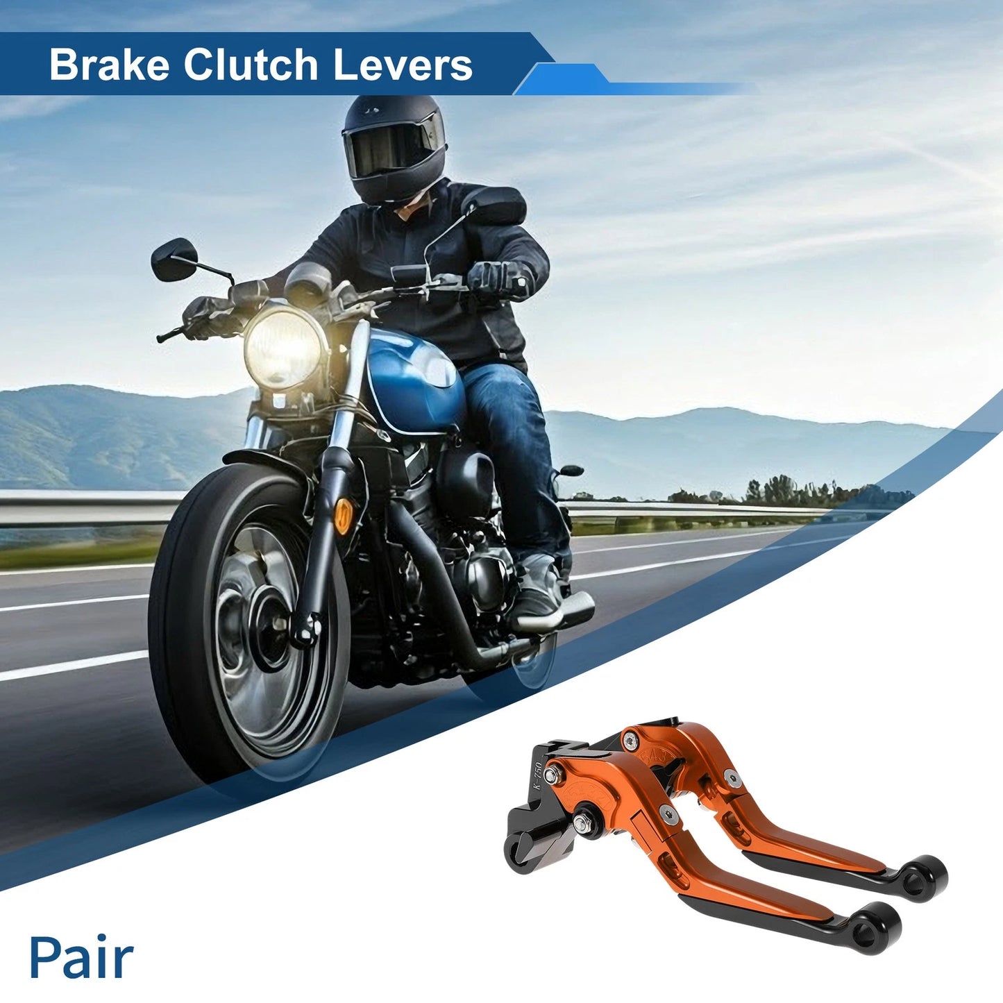 Adjustable Brake Clutch Lever for Kawasaki ER-5 (2005–2006) - Orange Black