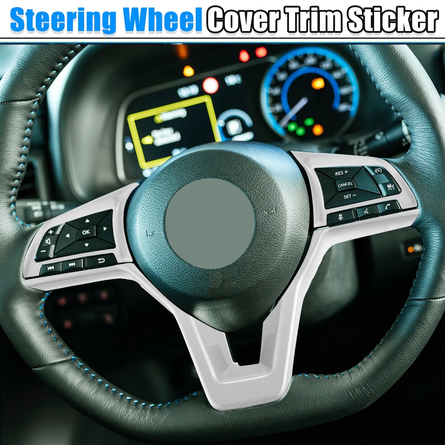 Steering Wheel Cover Trim for Nissan Altima (Matte Silver Tone, ABS Plastic)