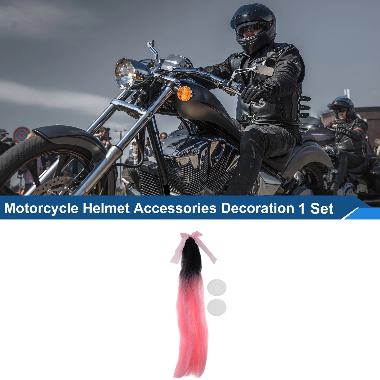 Motorcycle Helmet Accessories Black Light Pink Silk Decoration