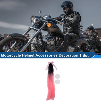 Motorcycle Helmet Accessories Black Light Pink Silk Decoration