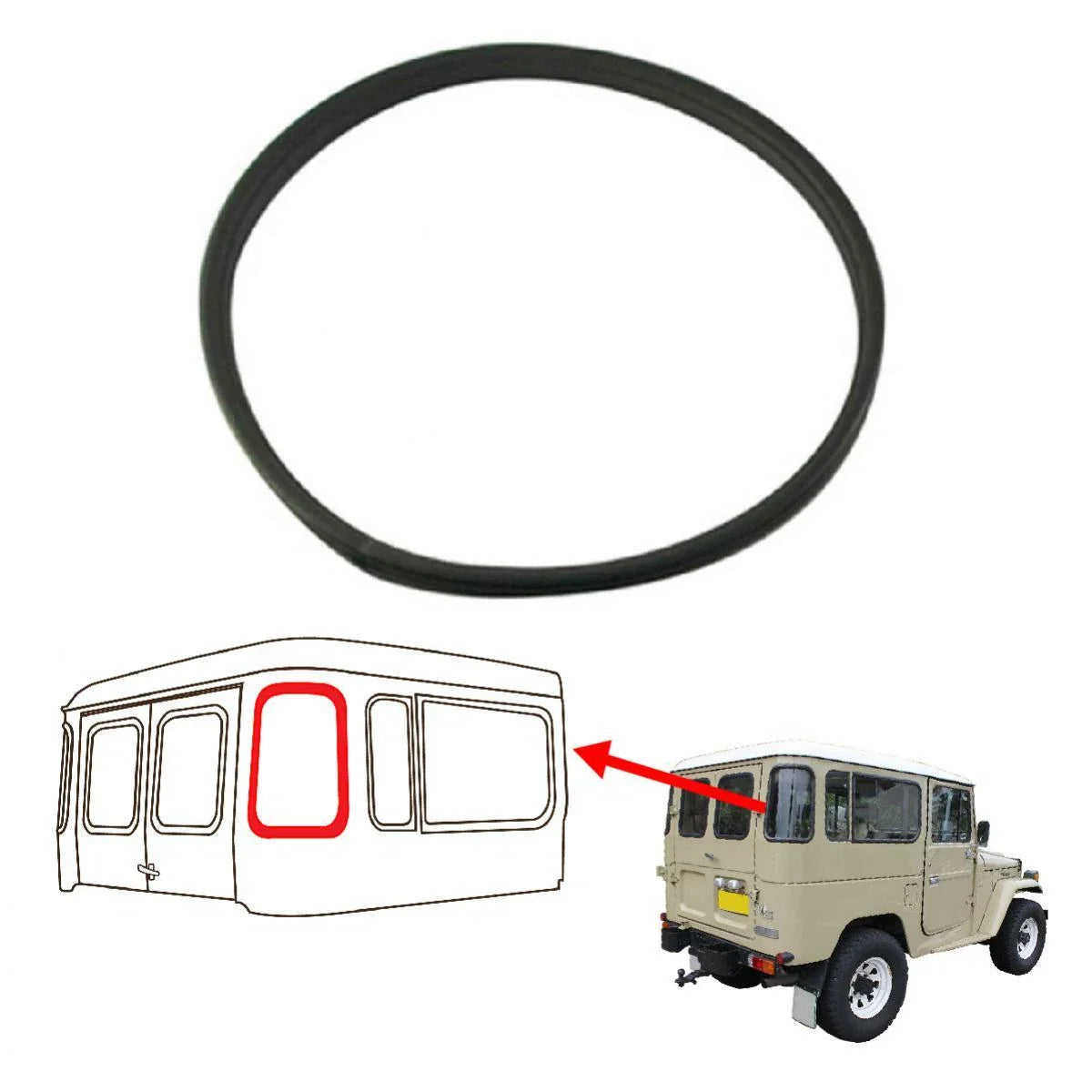 Rubber Seals Strip Rear Side Corner Window Door Fits Land Cruiser FJ40 1969-84