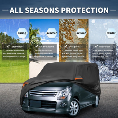 Waterproof Car Cover for Suzuki WagonR (2010–2023) - Aluminum Film, Zipper