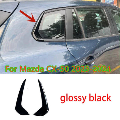 Glossy Black Rear Window Trim Molding Cover / 2PCS / for Mazda CX-50 (2023–2024)