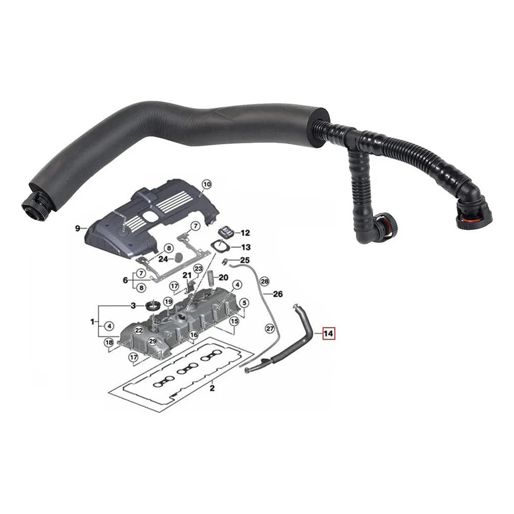 PCV Crankcase Vent Hose for BMW 1 3 5 X Z Series (2011-2015)