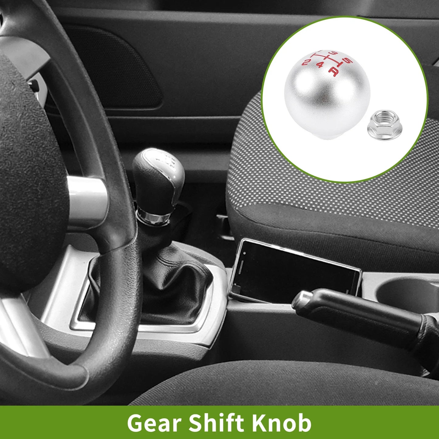 5 Speed Gear Shift Knob for Honda Accord (1990-1997) - Aluminum Alloy Silver Tone