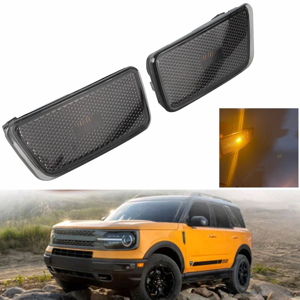 Smoke Lens Front LED Side Marker Lights for Ford Bronco Sport (2021-2023)