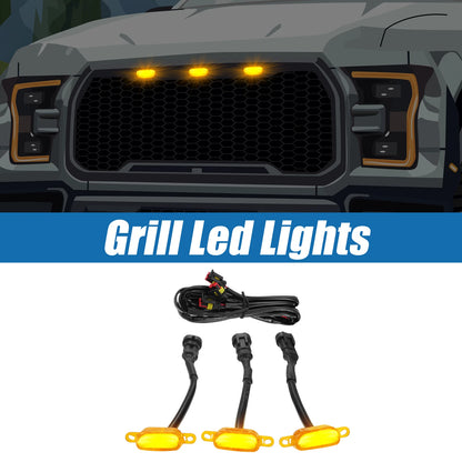 LED Front Grille Lights for Ford F150 F250 F350 (2004–2019) - Amber