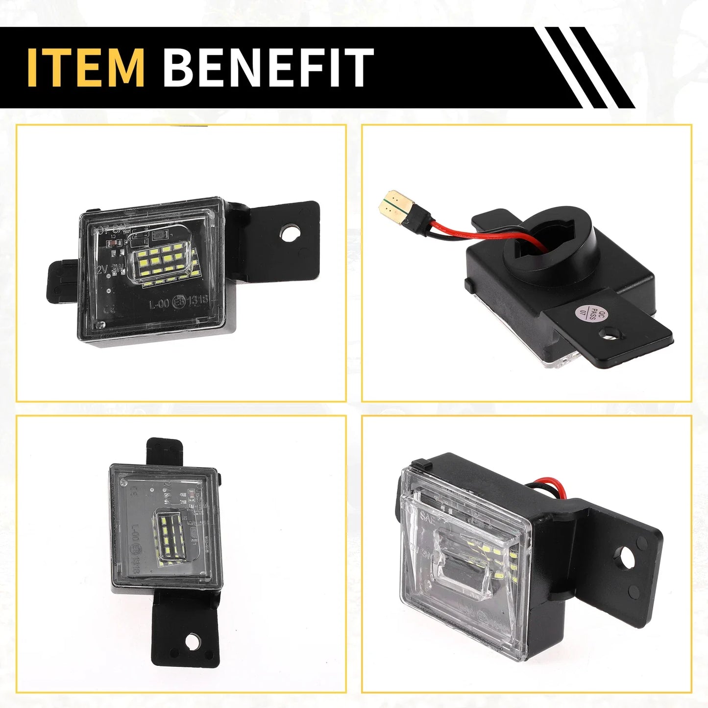 2 x License Plate Light Tag Lamps for Chevrolet Silverado