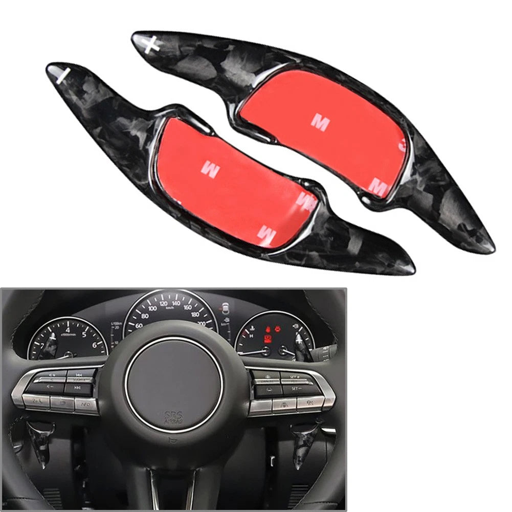 Steering Wheel Paddle Shifter Extension Pair for Mazda 3 (2020–2021) Carbon Fiber