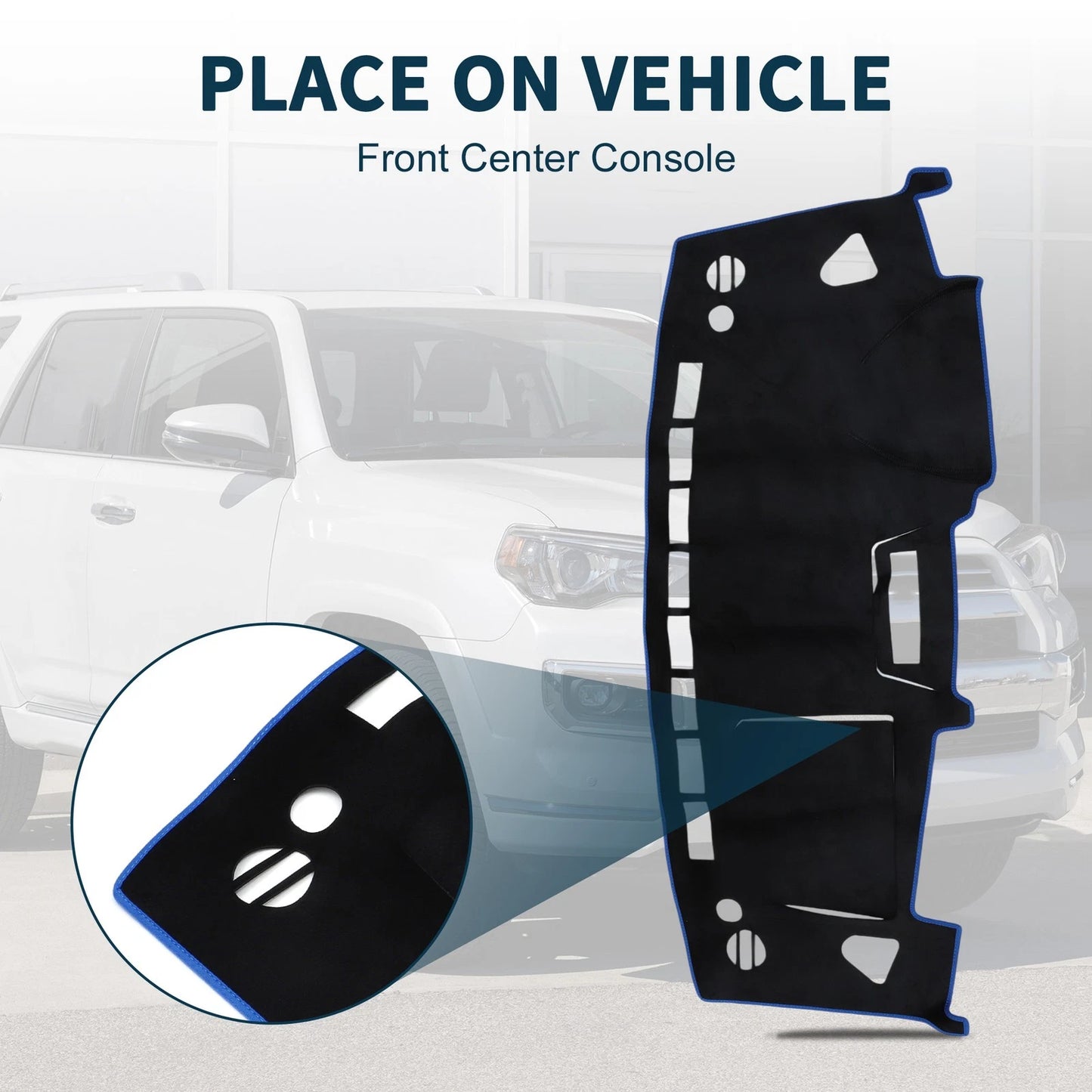 Dashboard Dash Cover Mat for Suzuki Solio MA15S (2001–2015) Black Blue Set
