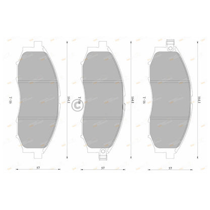 Set of 4 Bosch Front Disc Brake Pads for Navara D22 (1997–2016)