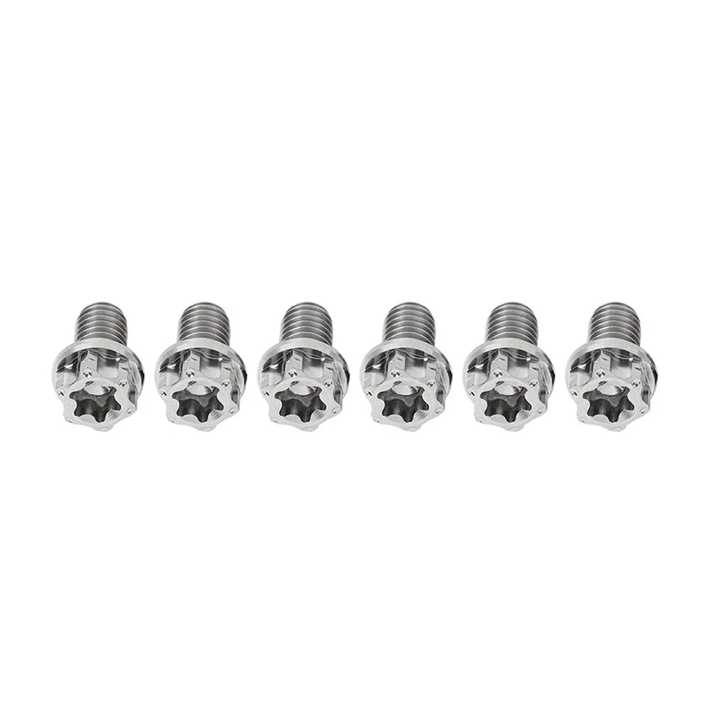 6pcs M6x35mm Titanium Torx Head Flange Screws for Motorcycle Bike Bicycle
