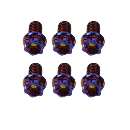 6pcs M6x25mm Titanium Torx Head Flange Screws for Motorcycle Bicycle