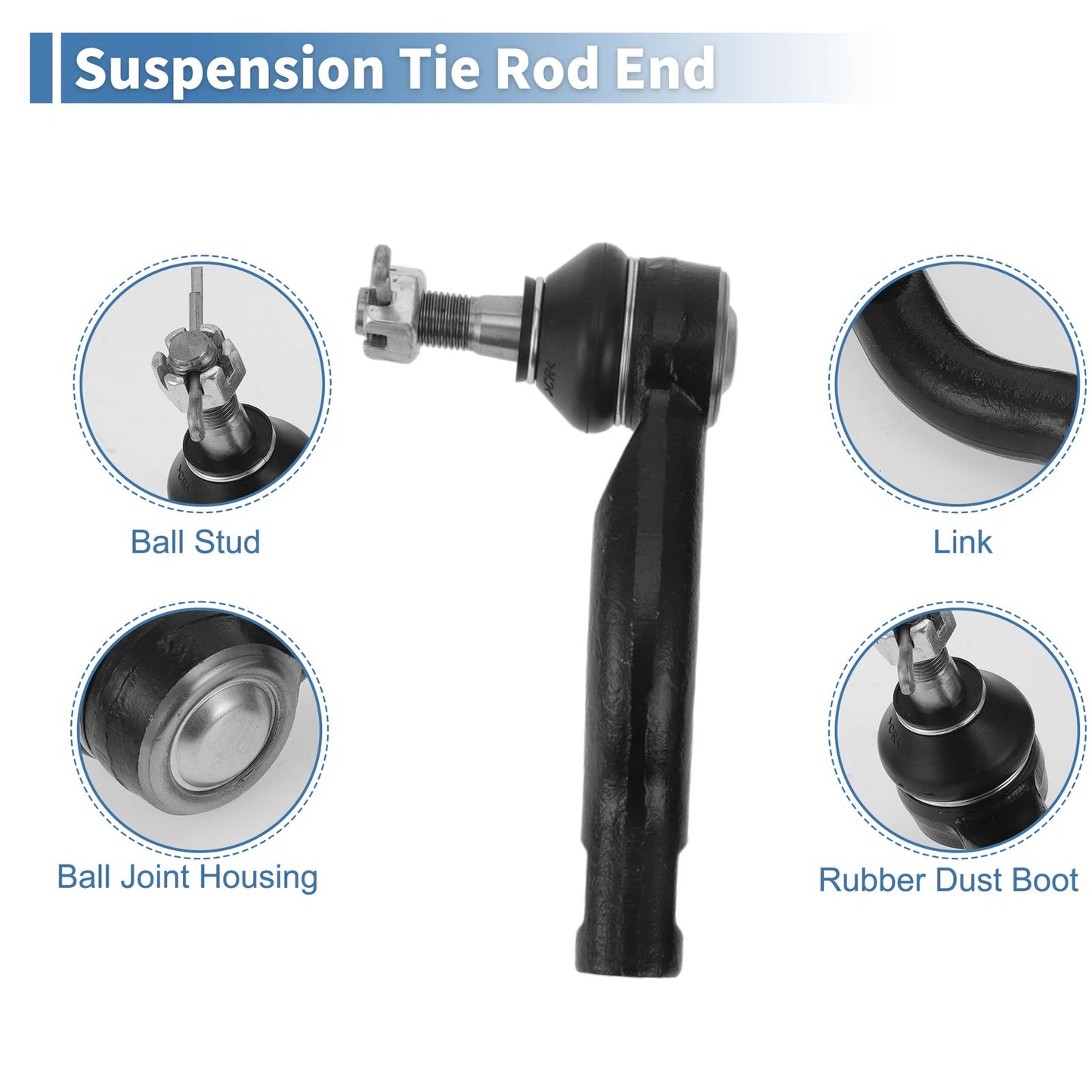 Set of 4 Front Inner Outer Tie Rod End Links for Toyota RAV4, Scion TC