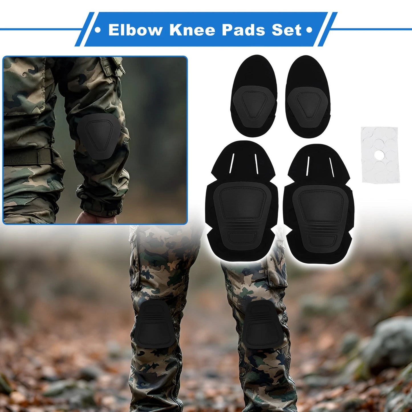 Elbow Knee Pads Set for Protective Gear (One Size)
