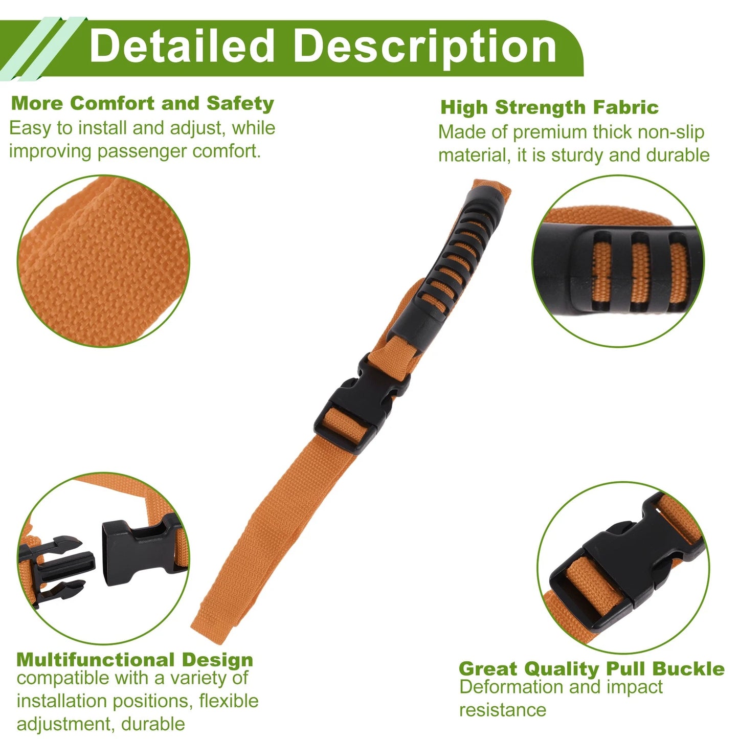 Roll Bar Grab Handles for Jeep Wrangler JL (2018–2024) - Orange