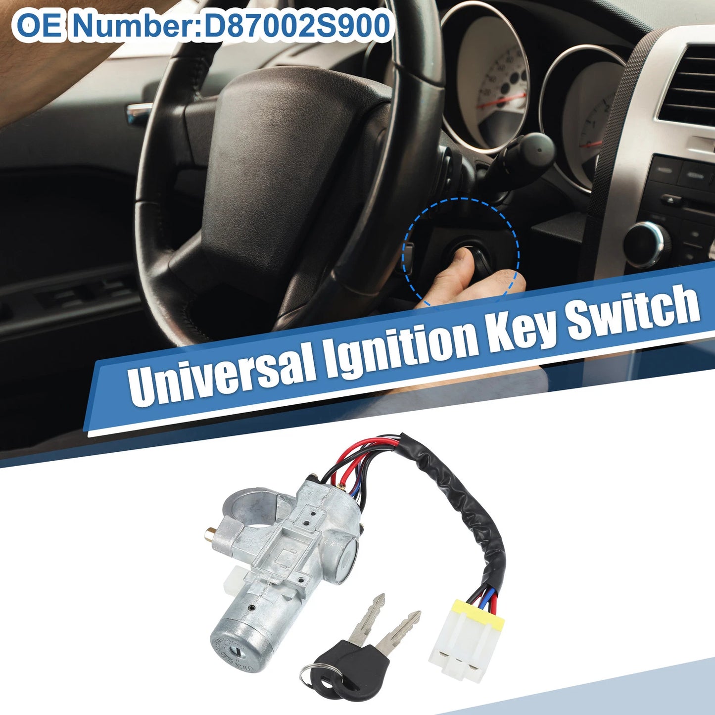 Ignition Switch Cylinder Set with Keys for Nissan Hardbody (No.D87002S900)