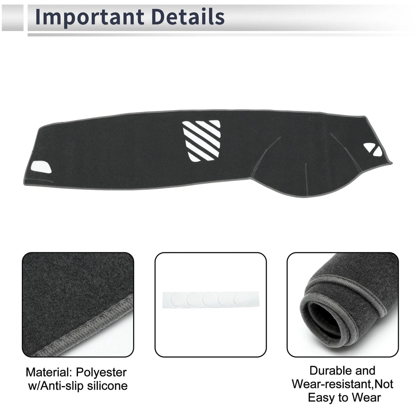 Dashboard Cover Mat for BMW 5 Series F10 F11 (2010–2017) Sun Protector Gray