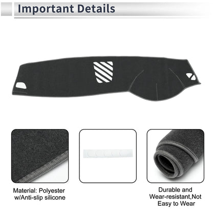 Dashboard Cover Mat for BMW 5 Series F10 F11 (2010–2017) Sun Protector Gray