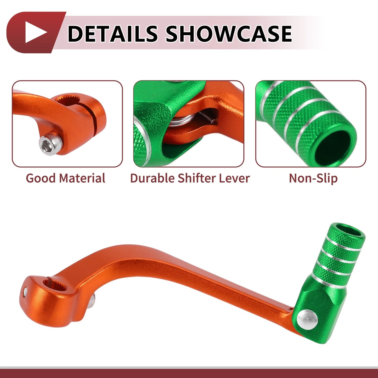 Folding Gear Shifter Lever for Honda CRF110F (2013–2018) - Orange Green