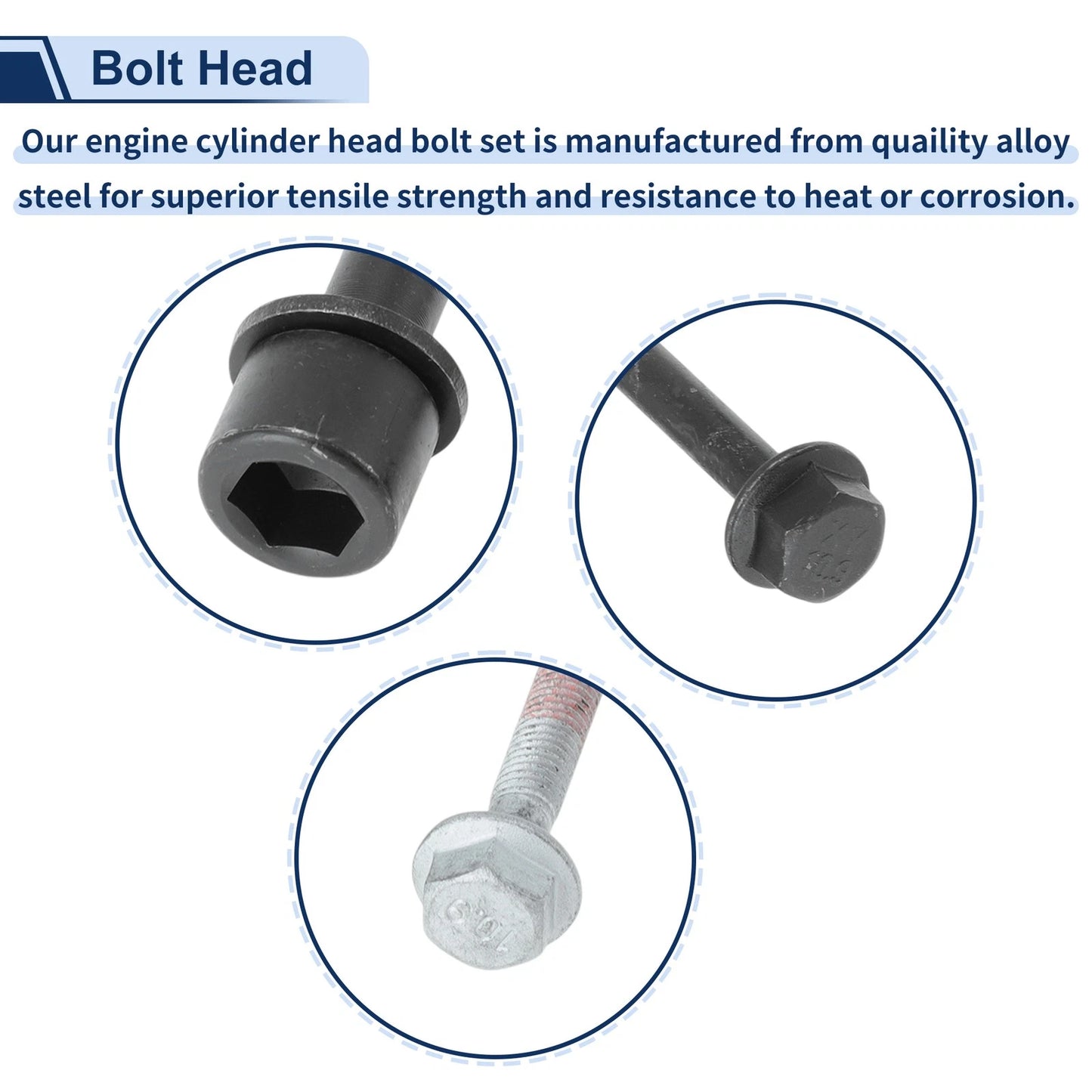 Engine Cylinder Head Bolt Set for Chevrolet Colorado 2.8L 3.5L (2004–2006) No. ES 71334