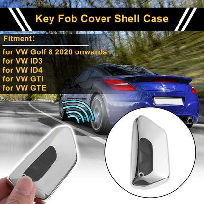TPU Car Key Case for VW Golf 8 (2020–Present) - Silver Tone, 3 Buttons