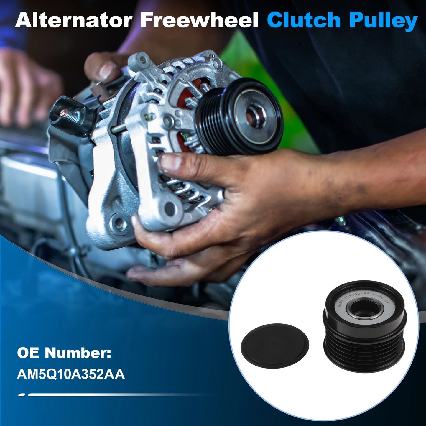 Alternator Freewheel Clutch Pulley AM5Q10A352AA for Ford C-MAX II (2010–2020)