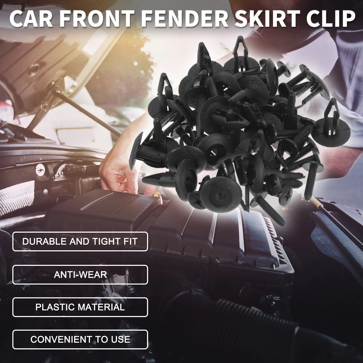 Set of 25 Front Fender Skirt Clips for Ford Edge (2007–2014) & Escort (1981–2003)
