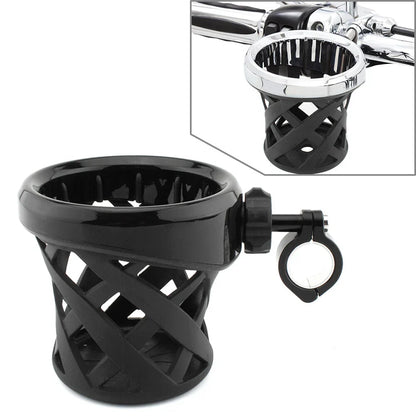Cup Holder for Round Handlebars 7/8"-1" (22-25mm) Black - Universal Fit