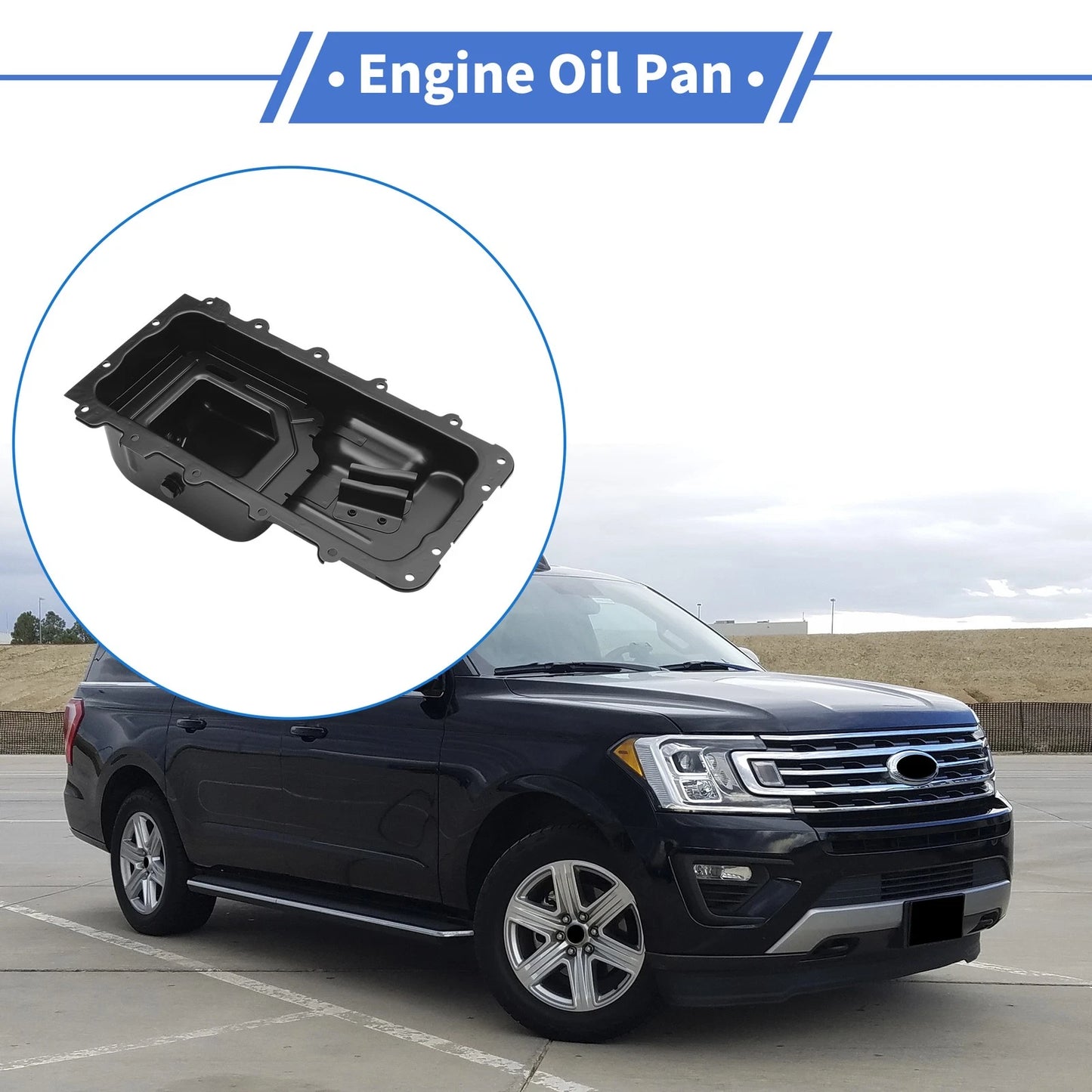 1 Pc Engine Oil Pan No.2L1Z6675BA for Ford Expedition (2002–2008) Iron Black