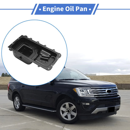 1 Pc Engine Oil Pan No.2L1Z6675BA for Ford Expedition (2002–2008) Iron Black