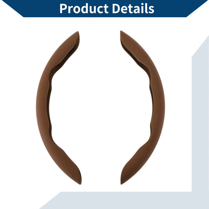 Set of 2 Rubber Steering Wheel Covers for Car (Light Brown)