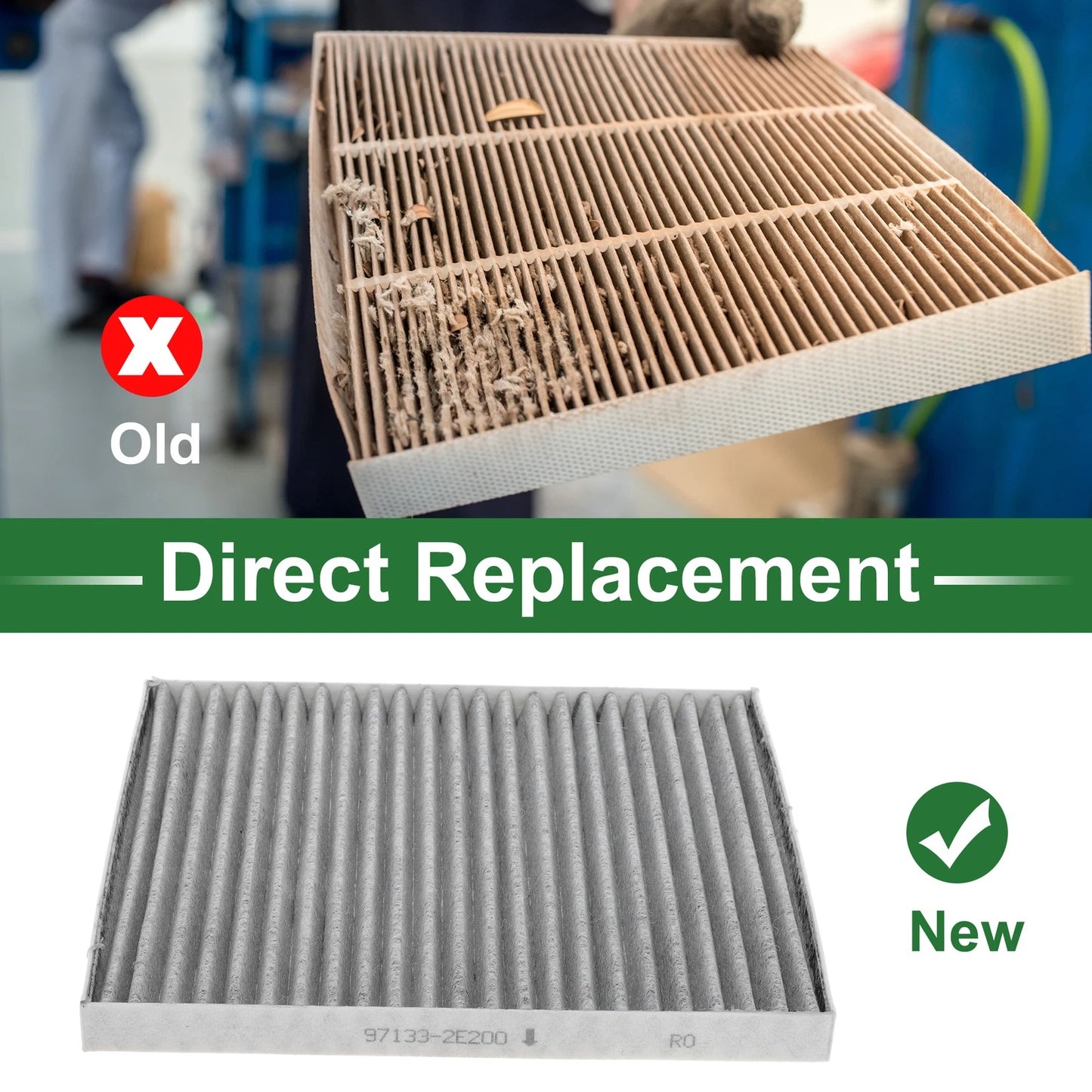 Cabin Air Filter No.87902H000 for Hyundai Accent III (MC) 2005–2010 1 Pc