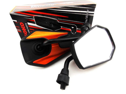 Black Orange Hex Soko Mirrors for Honda CB1300 Super Four (1998-2014)