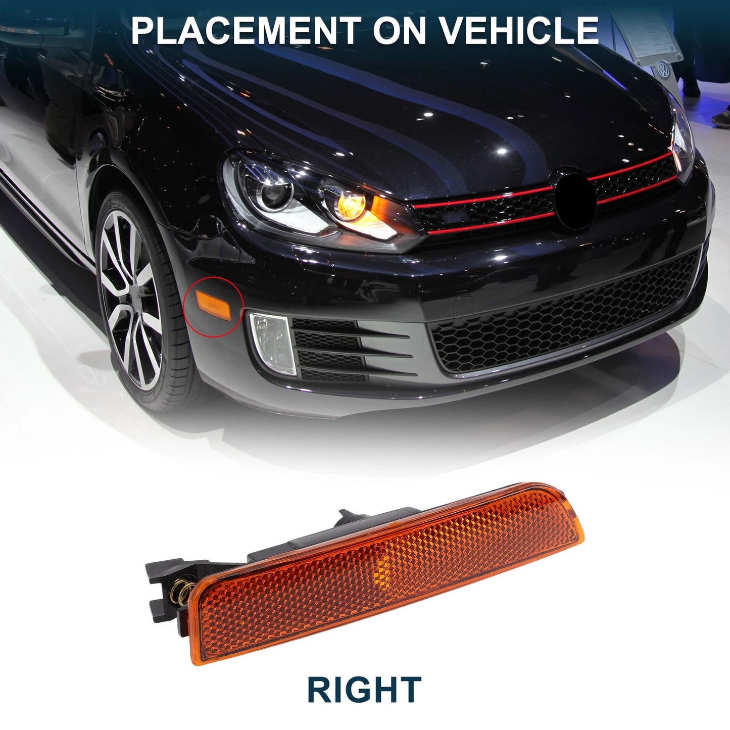 1 Pc Right Front Bumper Side Marker Light Cover for VW Passat B5.5 (2001–2005) No.3B0945072
