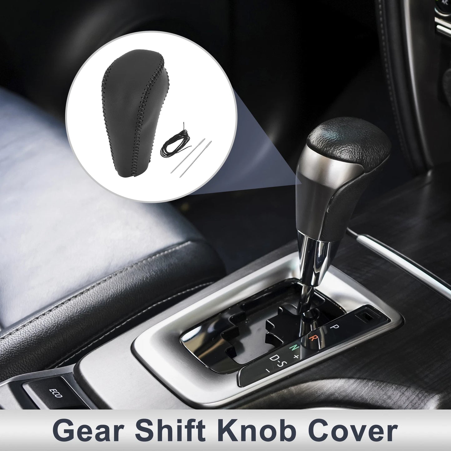 Gear Shift Knob Cover for Chevrolet Cruze (2011–2015) Black Faux Leather