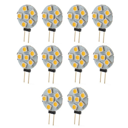 10 x DC12V G4 5050 SMD 6 LED Bulbs Warm White for Car