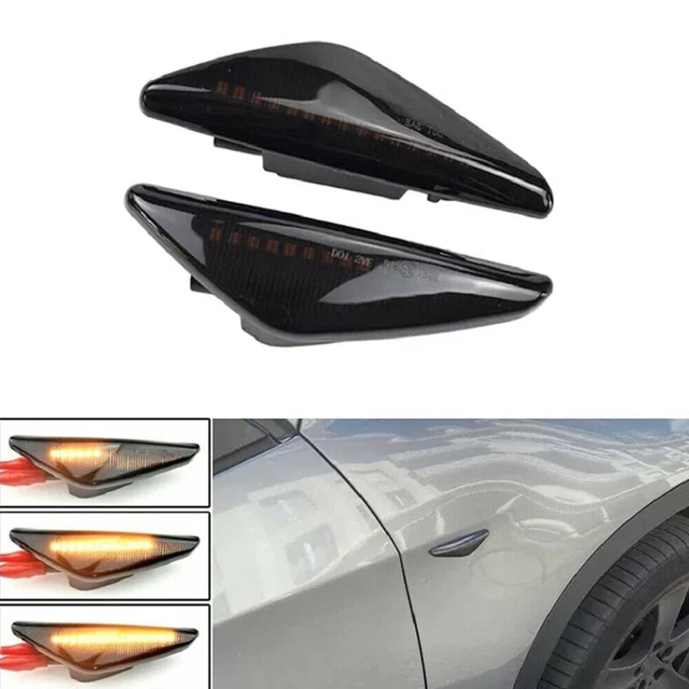Smoked LED Fender Side Marker Lights for BMW X3 X5 X6 (2004-2023)