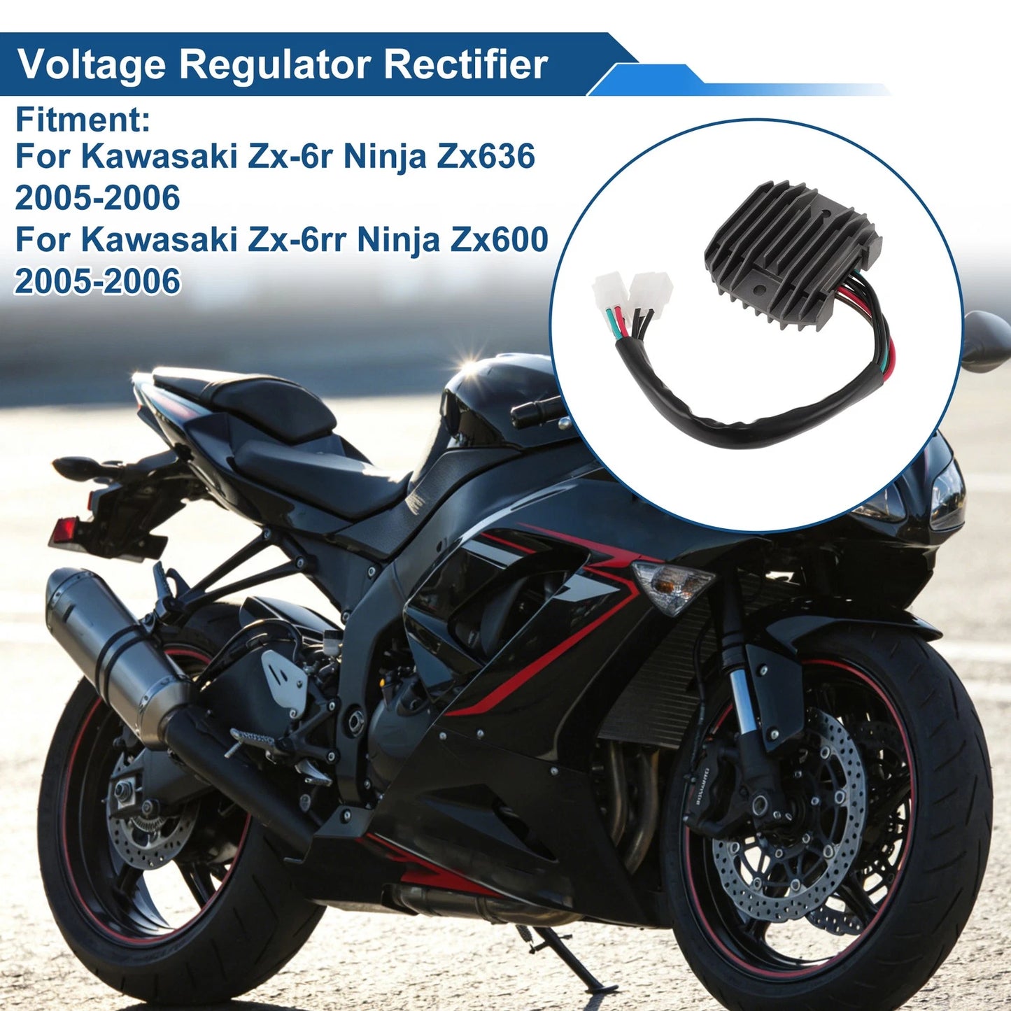 Voltage Regulator Rectifier 210660016 for Kawasaki ZX-6R Ninja ZX636 (2005–2006)